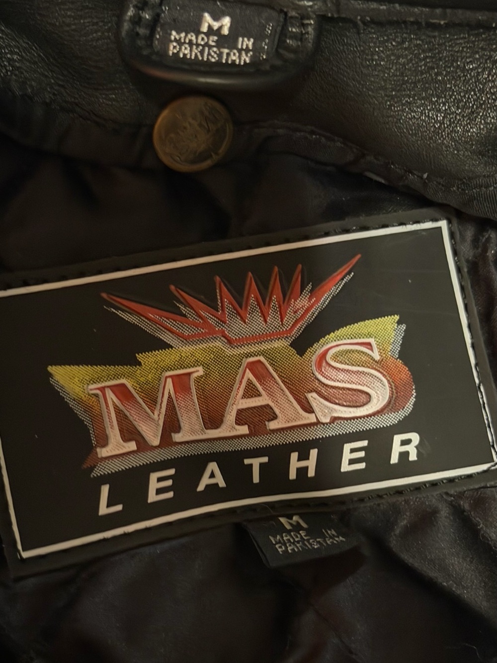 Men's Black Leather Zip-Front Jacket - Picture 4 of 6